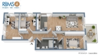 ROOMS4 - top-moderne vier Zimmerwohnung mit Alpenblick - Grundriss